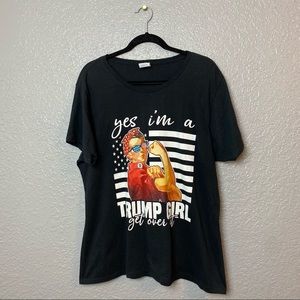 TRUMP GIRL WOMEN’S AMERICAN FLAG T-SHIRT